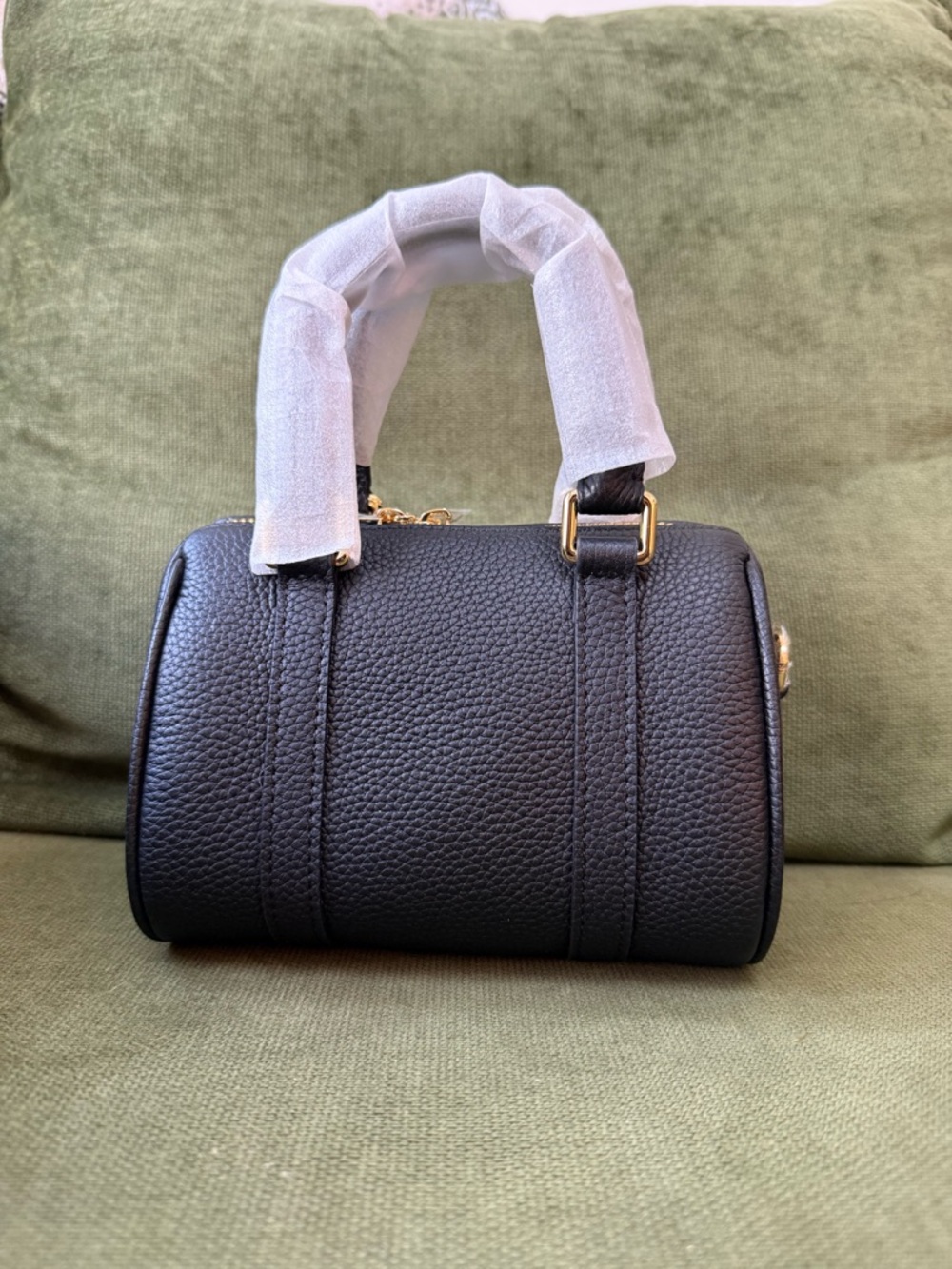 Dress Up Your Purse DUYP Nano Black Pebbled Boston Satchel Bag - Women's Handbag